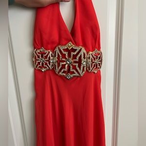 Gown Halter with large embellished stone